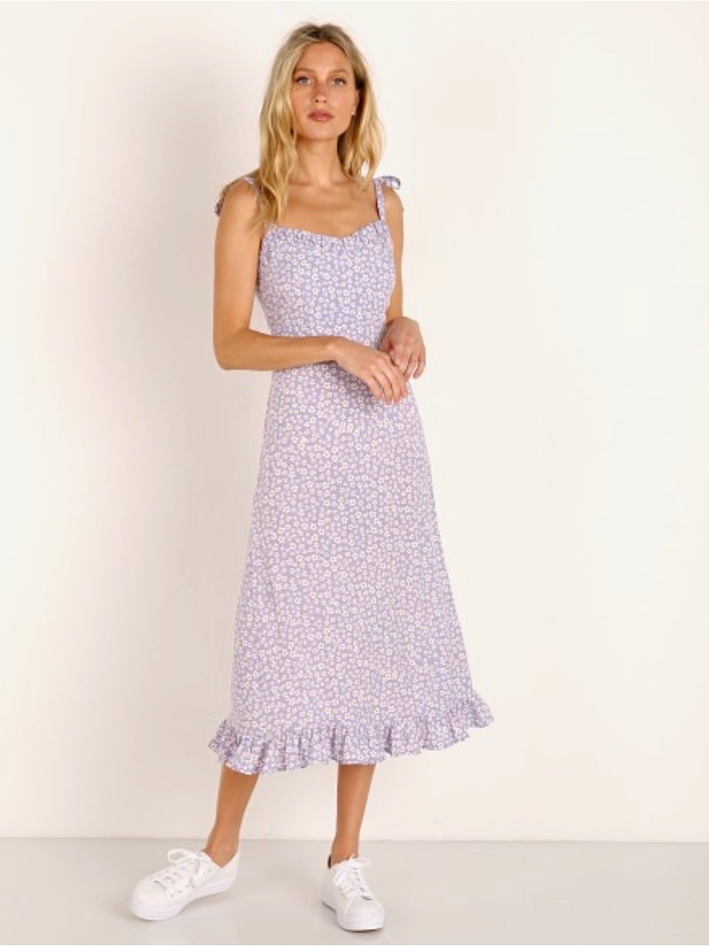 AUGUSTE Dean Gia Midi Dress in Baby Blue XS